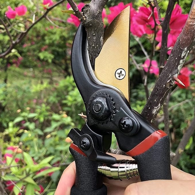 8-Inch Titanium Bypass Pruning Shears for Gardening – Ergonomic Hand Pruner for Precision Cutting