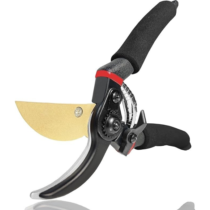 8-Inch Titanium Bypass Pruning Shears for Gardening – Ergonomic Hand Pruner for Precision Cutting