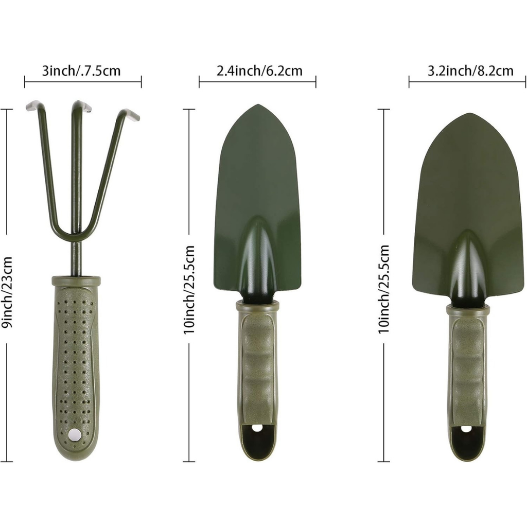 3-Piece Garden Hand Tool Set with Ergonomic Soft-Grip Handles