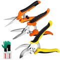 3-Piece Garden Pruning Shears Set with Stainless Steel Blades and Protective Gloves