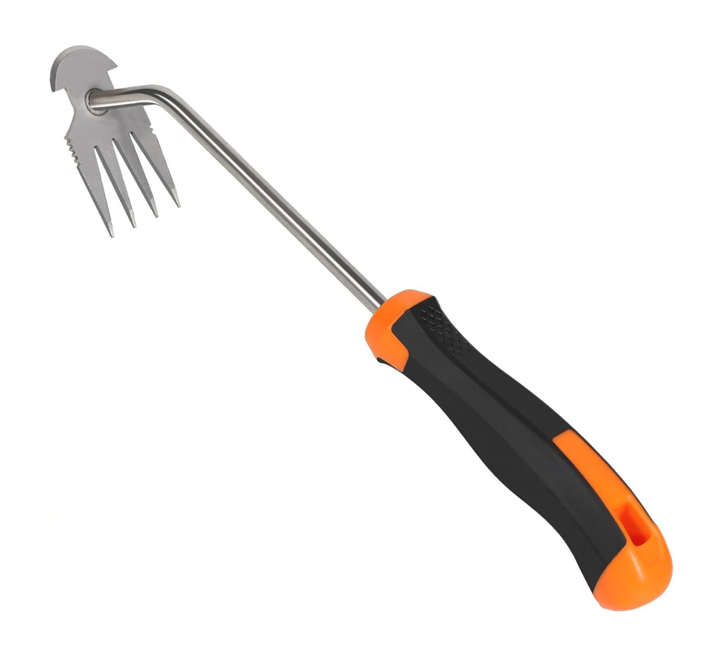 Portable Garden Weed Remover Tool with Rubber Handle – Hand Weeder for Garden Beds & Soil Care