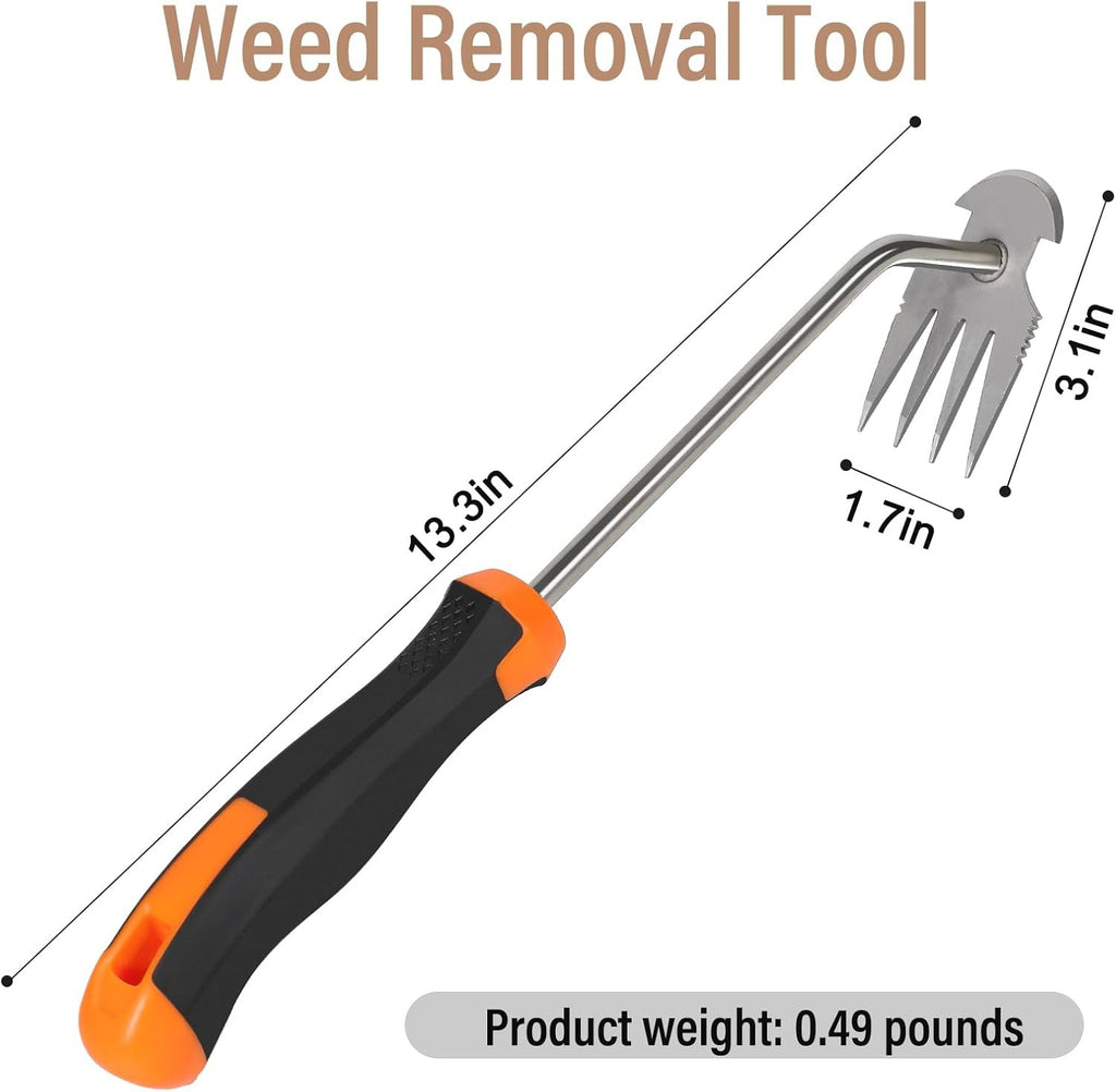 Portable Garden Weed Remover Tool with Rubber Handle – Hand Weeder for Garden Beds & Soil Care