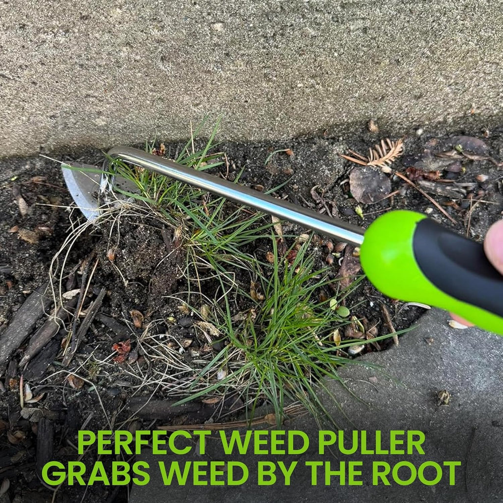 Garden Root Weeder Tool with Ergonomic Handle – Hand Weeding Tool for Removing Roots & Soil Care