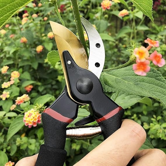 8-Inch Titanium Bypass Pruning Shears for Gardening – Ergonomic Hand Pruner for Precision Cutting